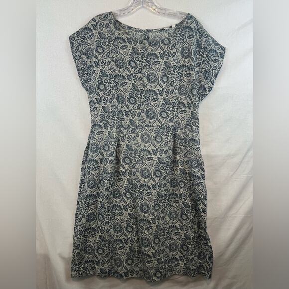 Seasalt Quay Cellars Dress, Blue/Cream Pattern, Pockets, Worn Little,size 14 VGC - Picture 1 of 10